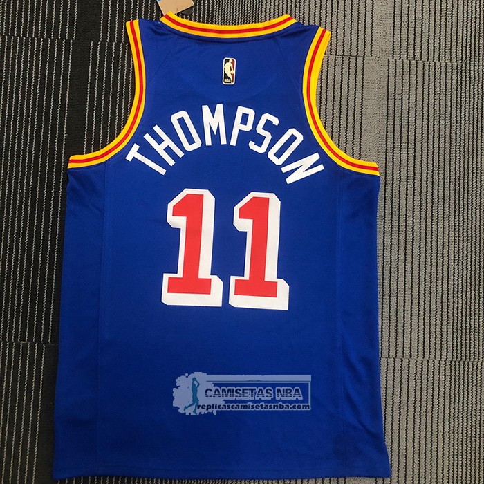 Camiseta Golden State Warriors Klay Thompson NO 11 75th Anniversary Azul